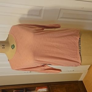 Thin 3/4 sleeve pink top